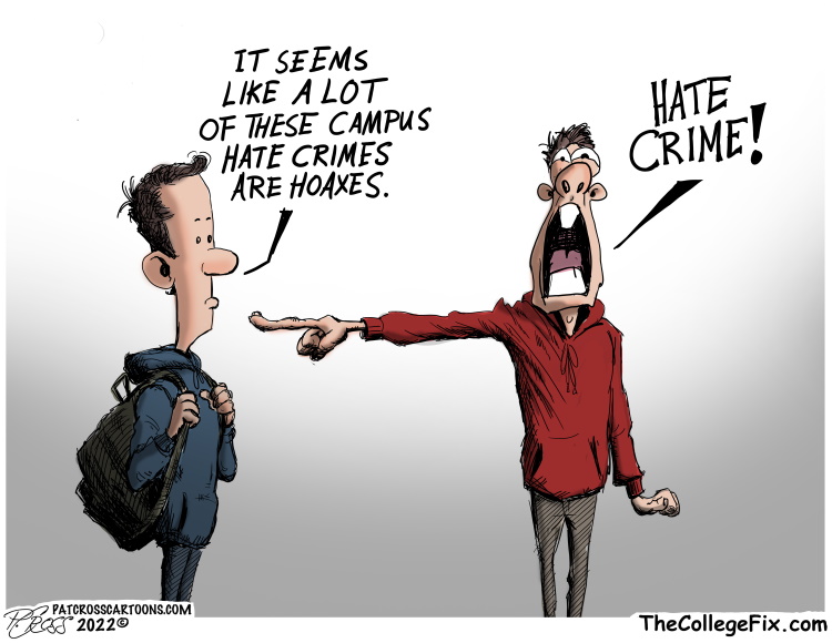 The College Fix's higher education cartoon of the week #HateCrimeHoax | The  College Fix