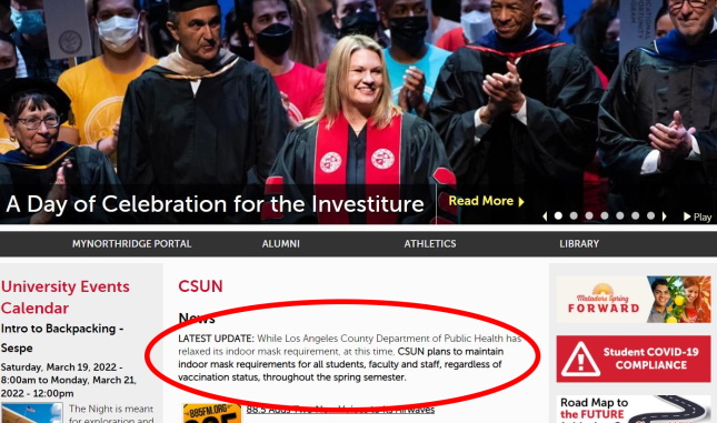 CSUN bigwigs go maskless at ceremony, students required to wear masks ...