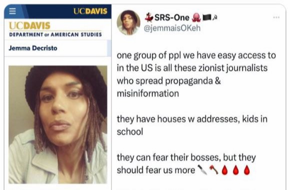 Trans UC Davis prof calls threat against ‘zionist journalists’ satire, keeps $10,000-per-month job